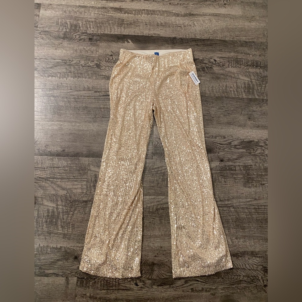 Gold sequin pants brand new